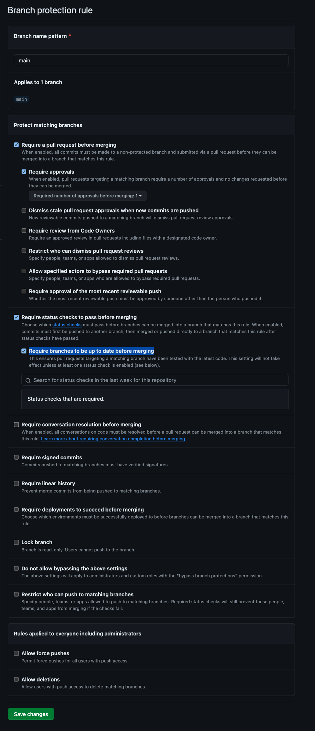 GitHub Branch Protection Rule